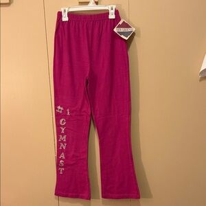 Hot Pink Gymnast Athletic Pants; Girls 10/12; NWT